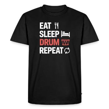 Eat Sleep Drum Repeat - Men's Premium Organic T-Shirt - black - Front - Nico (187cm)
