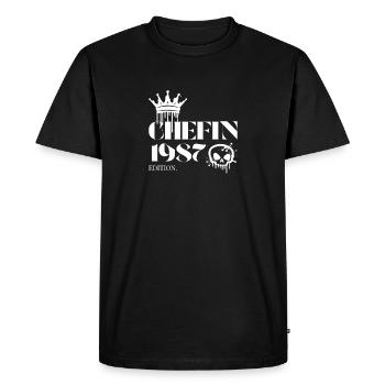 Chefin Edition 1987 – Birthday & Year - Men's Premium Organic T-Shirt - black - Front - Nico (187cm)