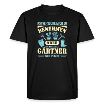 Jardinage horticulture, expressions du jardinage - T-shirt Premium bio Homme - noir - Devant - Nico (187cm)