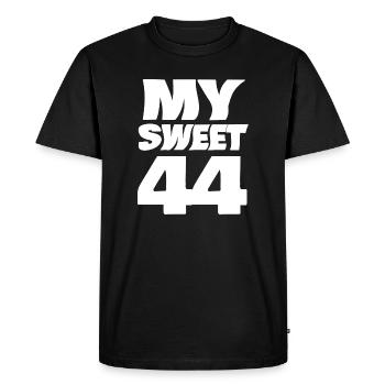Suess 44 - Men's Premium Organic T-Shirt - black - Front - Nico (187cm)