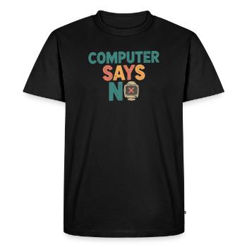 Rétro Computer dit non - T-shirt Premium bio Homme - noir - Devant - Nico (187cm)