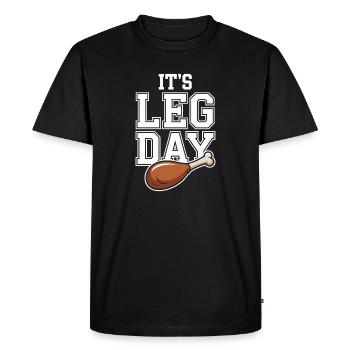 C’est la journée des jambes Journée de triche à la salle de sport Être entraînement Fitness - T-shirt Premium bio Homme - noir - Devant - Nico (187cm)