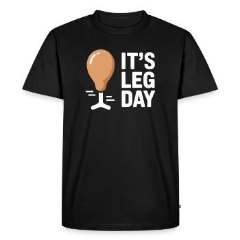 C’est la journée des jambes Journée de triche à la salle de sport Être entraînement Fitness - T-shirt Premium bio Homme - noir - Devant - Nico (187cm)