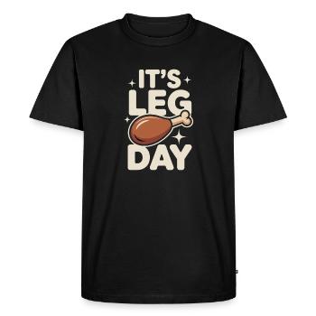 C’est la journée des jambes Journée de triche à la salle de sport Être entraînement Fitness - T-shirt Premium bio Homme - noir - Devant - Nico (187cm)