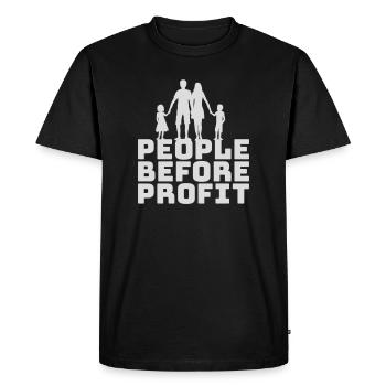 Logo de l’activisme People Before Profit Justice - T-shirt Premium bio Homme - noir - Devant - Nico (187cm)