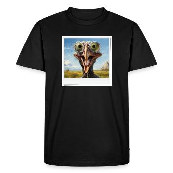 Eccentric Bird with Spectacle Lenses - Men's Premium Organic T-Shirt - black - Front - Nico (187cm)