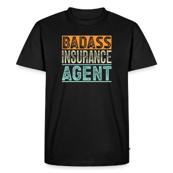 Insurance Agent Badass Funny Insurance Broker - Men's Premium Organic T-Shirt - black - Front - Nico (187cm)