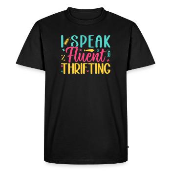 Thrift Shopper I Speak Fluent Thrifting Thrift - Men's Premium Organic T-Shirt - black - Front - Nico (187cm)