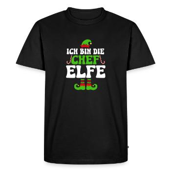 Ich Bin Die Chef Elfe - Men's Premium Organic T-Shirt - black - Front - Nico (187cm)