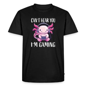 Gaming Kawaii Headphones Monster - Men's Premium Organic T-Shirt - black - Front - Nico (187cm)