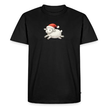 Moutons avec un chapeau de Père Noël - T-shirt Premium bio Homme - noir - Devant - Nico (187cm)