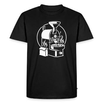 Roaster Line Art Coffee Sketch - Men's Premium Organic T-Shirt - black - Front - Nico (187cm)