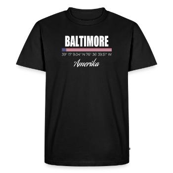 Baltimore - T-shirt Premium bio Homme - noir - Devant - Nico (187cm)