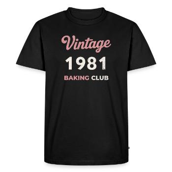 Vintage 1981 – Baking Club Retro Birth Year - Men's Premium Organic T-Shirt - black - Front - Nico (187cm)