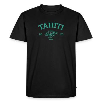 Tahiti - Tortue - Polynésie française - Schildkröte - T-shirt Premium bio Homme - noir - Devant - Nico (187cm)
