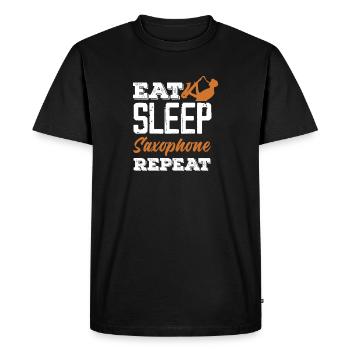 Eat Sleep Jazz Saxophone Repetition Band Member - Men's Premium Organic T-Shirt - black - Front - Nico (187cm)