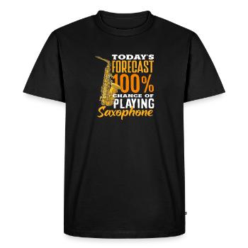 La prédiction d’aujourd’hui Saxophone Saxophone Jazz - T-shirt Premium bio Homme - noir - Devant - Nico (187cm)