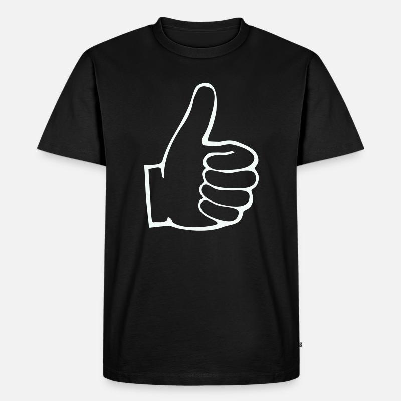 Daumen Hoch Outline - Männer Premium Bio T-Shirt - Schwarz