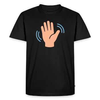 Waving Hand Icon Graphic - Men's Premium Organic T-Shirt - black - Front - Nico (187cm)