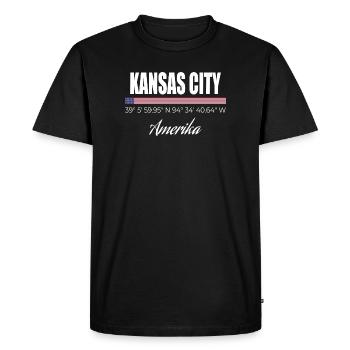Kansas City - Men's Premium Organic T-Shirt - black - Front - Nico (187cm)