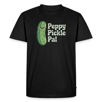 Peppy Pickle Pal - Cucumber - Men's Premium Organic T-Shirt - black - Front - Nico (187cm)