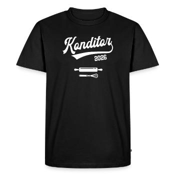Confectioner 2026 Apprenticeship Profession Confectionery Apprentice - Men's Premium Organic T-Shirt - black - Front - Nico (187cm)