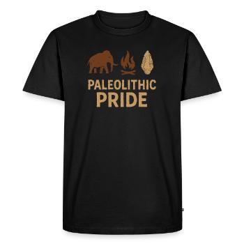 Outils préhistoriques en pierre d’Homo - T-shirt Premium bio Homme - noir - Devant - Nico (187cm)