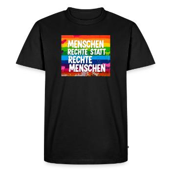 Human Rights Instead of Right-Wing People Statement - Men's Premium Organic T-Shirt - black - Front - Nico (187cm)