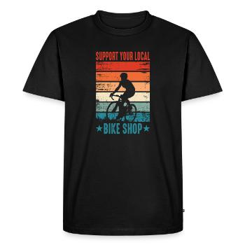 Motif cycliste vélo cadeau - T-shirt Premium bio Homme - noir - Devant - Nico (187cm)