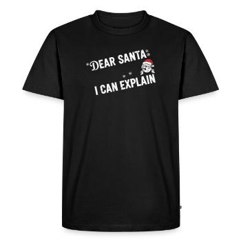Dear Santa I Can Explain - Men's Premium Organic T-Shirt - black - Front - Nico (187cm)