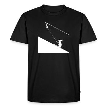 Lièvre en ascension sur corde - T-shirt Premium bio Homme - noir - Devant - Nico (187cm)