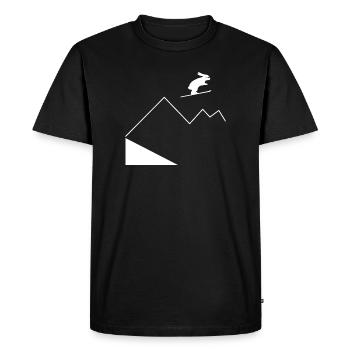 Lièvre en Saut sur la Montagne - T-shirt Premium bio Homme - noir - Devant - Nico (187cm)
