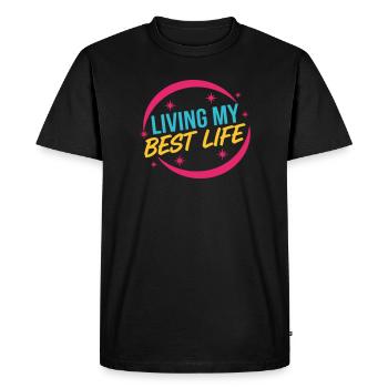 Living My Best Life - Success Mindset Pink - T-shirt Premium bio Homme - noir - Devant - Nico (187cm)