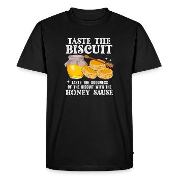 Délice de biscuit au miel - T-shirt Premium bio Homme - noir - Devant - Nico (187cm)