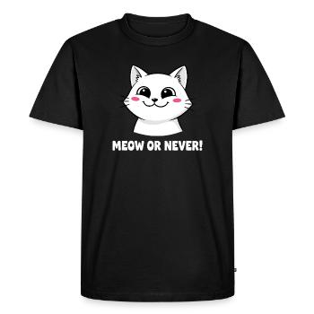 Miaou ou jamais chat - T-shirt Premium bio Homme - noir - Devant - Nico (187cm)