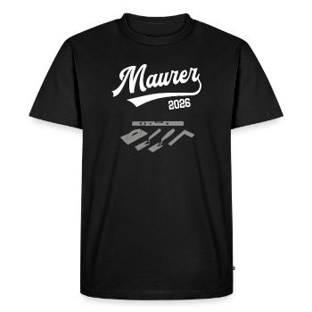 Stagiaire en maçon 2026 Métier de maçonnerie - T-shirt Premium bio Homme - noir - Devant - Nico (187cm)