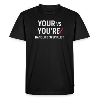 Grammaire Oxford Virgule Règles de la langue - T-shirt Premium bio Homme - noir - Devant - Nico (187cm)