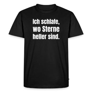 Je dors là où les étoiles brillent plus - T-shirt Premium bio Homme - noir - Devant - Nico (187cm)