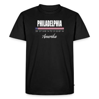 Philadelphie - T-shirt Premium bio Homme - noir - Devant - Nico (187cm)