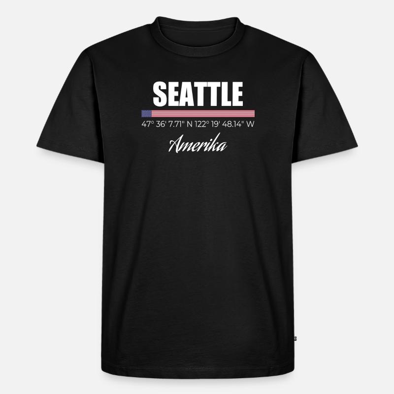 Seattle - Männer Premium Bio T-Shirt - Schwarz