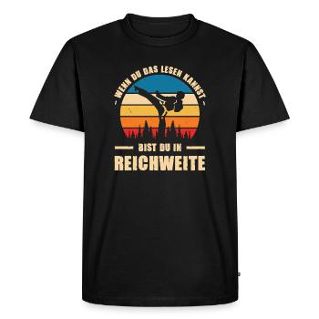 Cadeaux d’entraînement en karaté Entraînement en karaté - T-shirt Premium bio Homme - noir - Devant - Nico (187cm)
