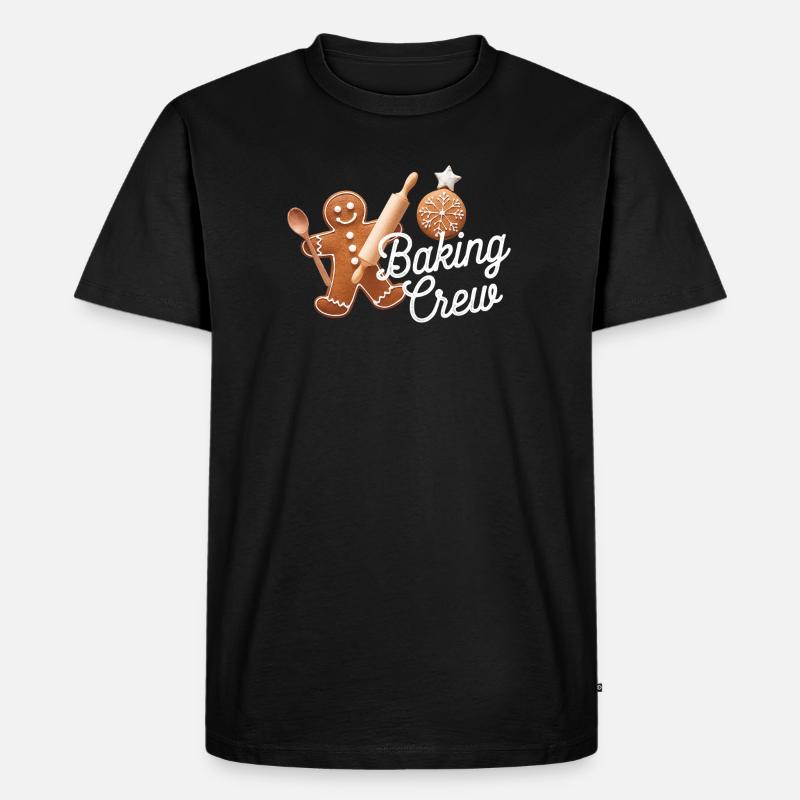 Baking Crew Lebkuchenmann Weihnachten backen - Männer Premium Bio T-Shirt - Schwarz