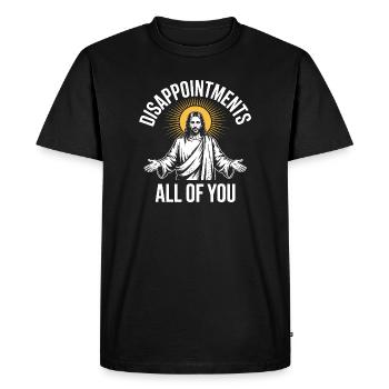 Déceptions à tous Jésus Soleil Tee - T-shirt Premium bio Homme - noir - Devant - Nico (187cm)