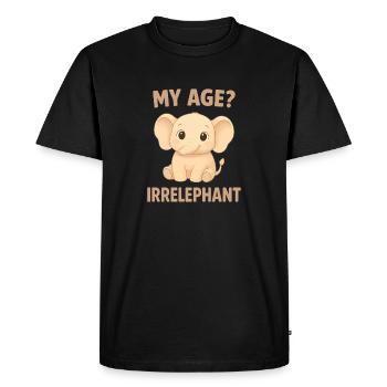Humour d’éléphant – Mon âge Irrelephant - T-shirt Premium bio Homme - noir - Devant - Nico (187cm)