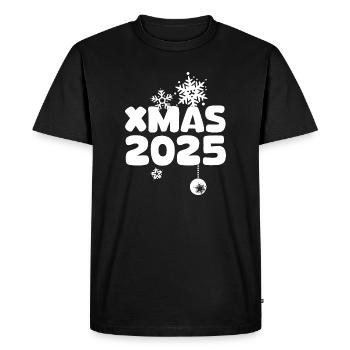 XMAS 2025 with snowflake design - Men's Premium Organic T-Shirt - black - Front - Nico (187cm)