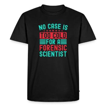 Forensic Science Major No Case Is Too Cold - Men's Premium Organic T-Shirt - black - Front - Nico (187cm)