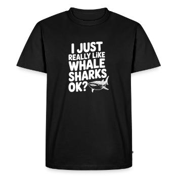 I Just Really Like Whale Sharks Ok? - Men's Premium Organic T-Shirt - black - Front - Nico (187cm)