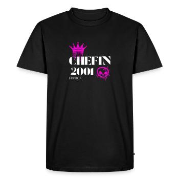 Chefin Edition 2001 24th Birthday Saying - Men's Premium Organic T-Shirt - black - Front - Nico (187cm)