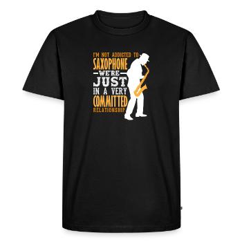 Saxophone, Hobby Musician, Band Member, Saxophonist - Men's Premium Organic T-Shirt - black - Front - Nico (187cm)