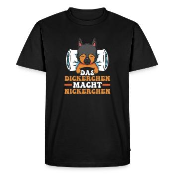 Shlafshirt Dog The Fat One Takes A Nap - Men's Premium Organic T-Shirt - black - Front - Nico (187cm)